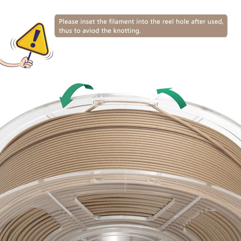 iSANMATE خيوط خشبية iSANMATE 1.75 مم، PLA+ خيوط طابعة ثلاثية الأبعاد خشب فاتح، تناسب معظم طابعات FDM ثلاثية الأبعاد 1 كجم/بكرة (تحديث 20% ألياف خشبية حقيقية) - Image 4